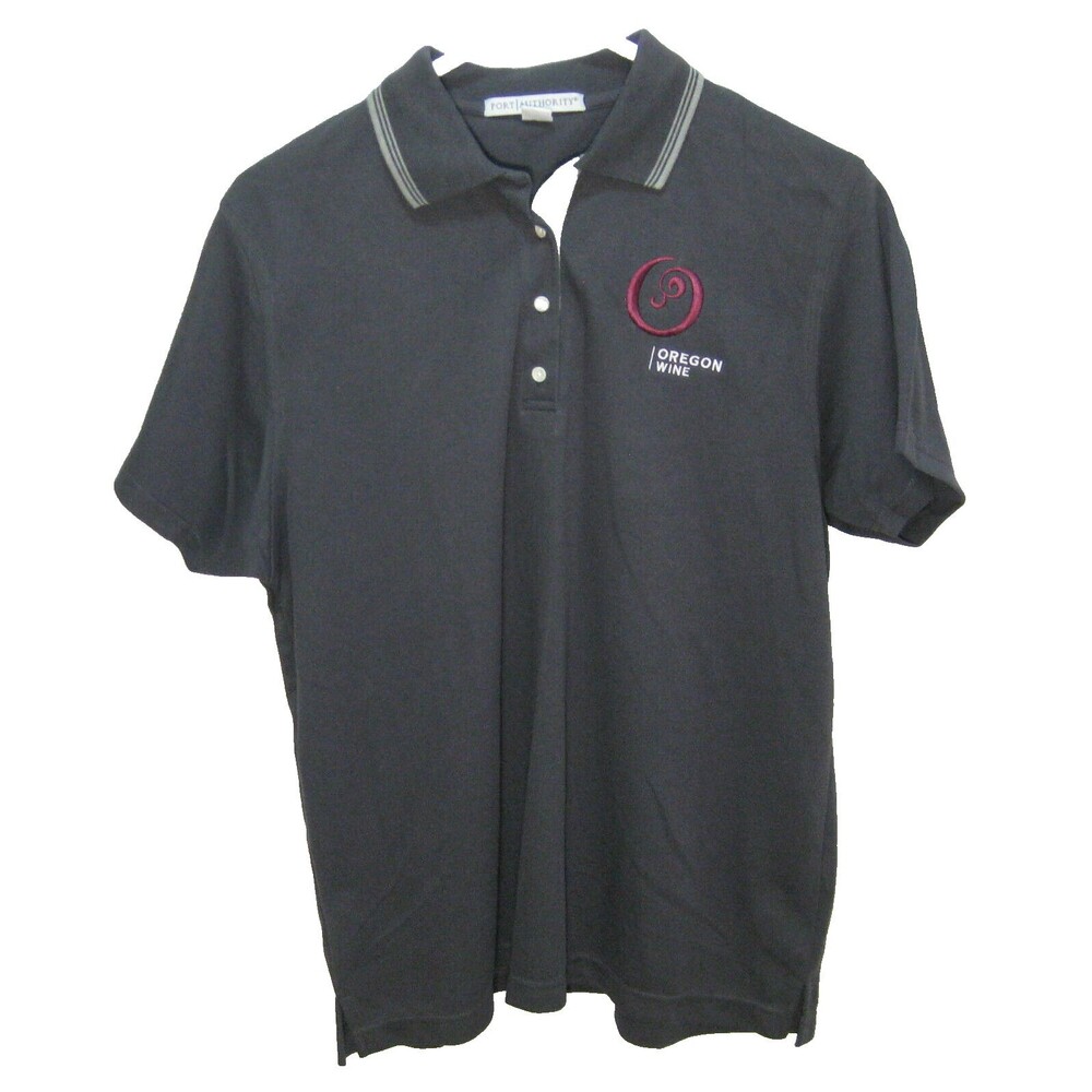 New OREGON WINE Women's (Size Large) Gray Short Sleeve Polo Shirt Port Authority